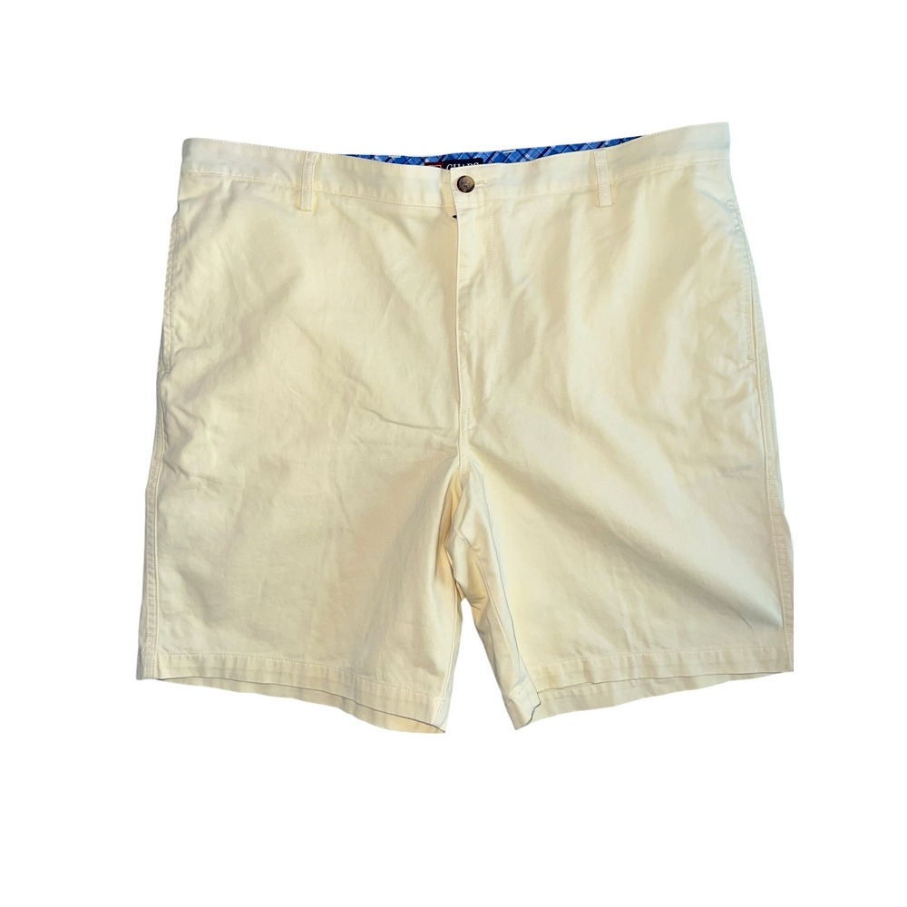 Chaps Classic 100% Cotton Chino Shorts Butter Yellow Preppy Flat Front Mens 42
